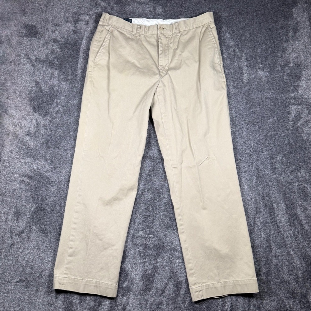 Polo Ralph Lauren Preston Pant 34x29 Khaki Chino Mens Cotton Classic Casual